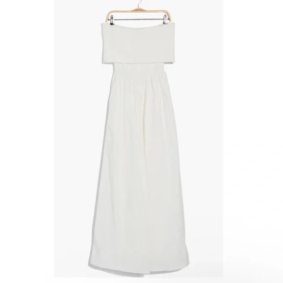 Love by Design Monet White Off Shoulder Maxi Dress Wedding Bridal Shower Sz M - Picture 3 of 4